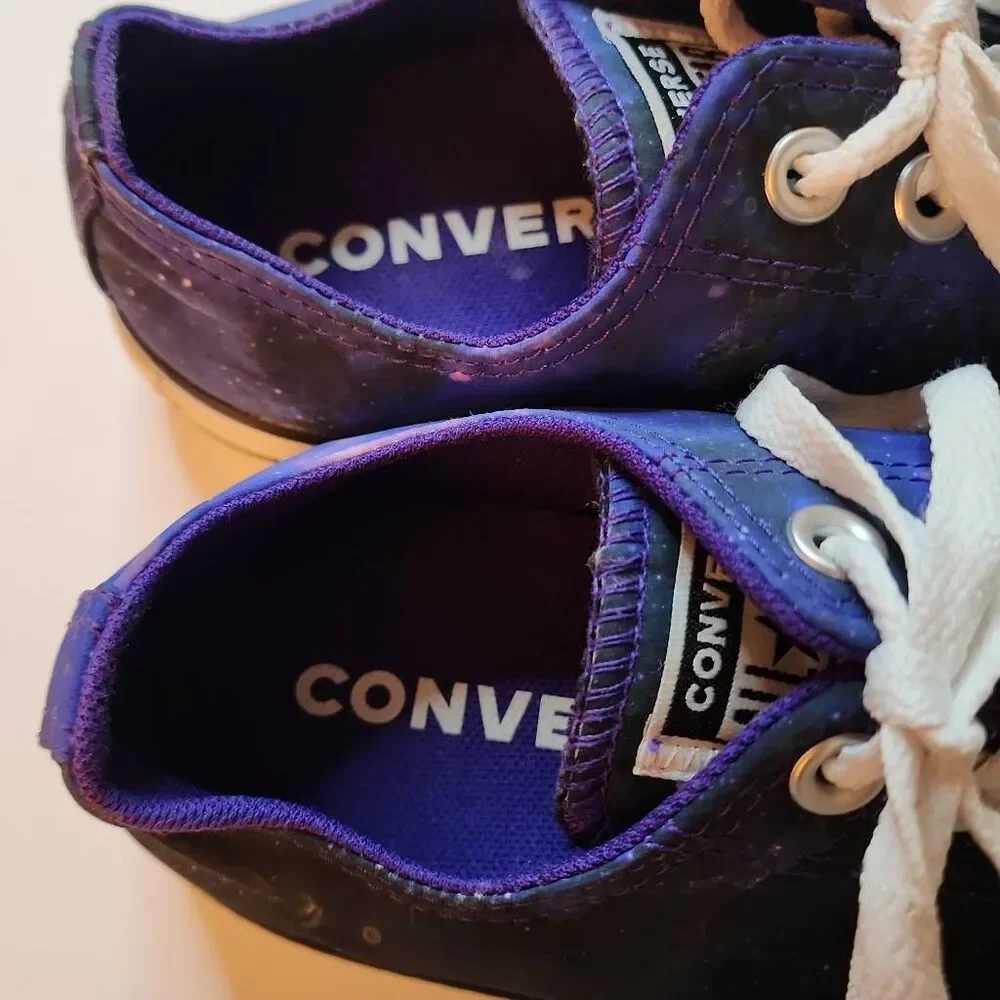 Converse Chuck Taylor All Star Low Top Shoes in a Vibrant Blue & Purple Nebula G